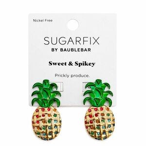 Sugarfix by BaubleBar 'Sweet & Spikey' Pineapple & Rhinestone Earrings NWT